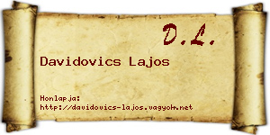 Davidovics Lajos névjegykártya