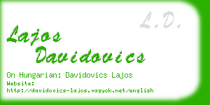 lajos davidovics business card